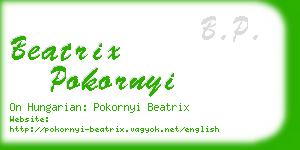 beatrix pokornyi business card